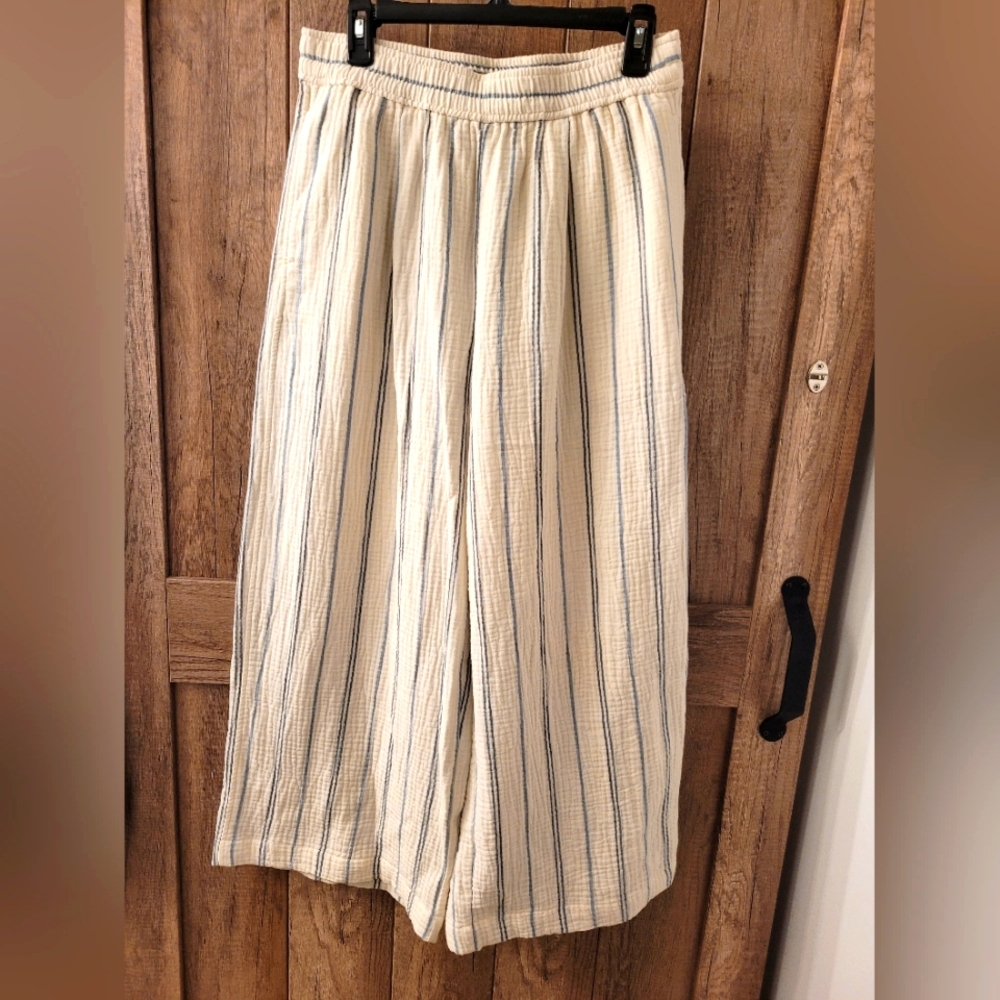 Madewell Striped Widleg pants, Medium